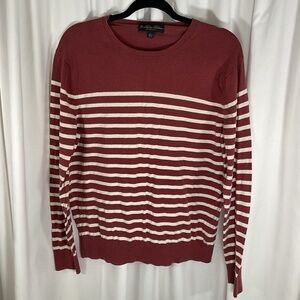 Brooks Brothers Men’s Italian Yarn Silk Blend Long Sleeve Stripe Shirt Large